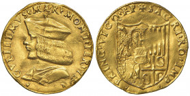 CASALE Guglielmo II Paleologo (1494-1518) Doppio ducato - MIR manca, cfr. 177 e 178; R.M. manca, cfr. 3 e 4 AU (g 6,92) RRRRR Piccole screpolature ed ...