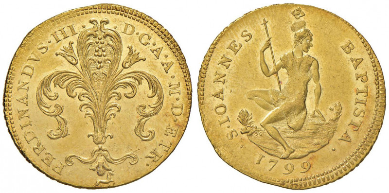 FIRENZE Ferdinando III (1780-1801) Ruspone 1799 - MIR 402/9 AU (g 10,44) RR Cons...