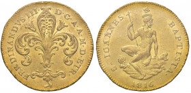 FIRENZE Ferdinando III (1814-1824) Ruspone 1816 - MIR 433/2 AU (g 10,45) R Sigillato qFDC da Simone Rocco di Torrepadula
SPL+
