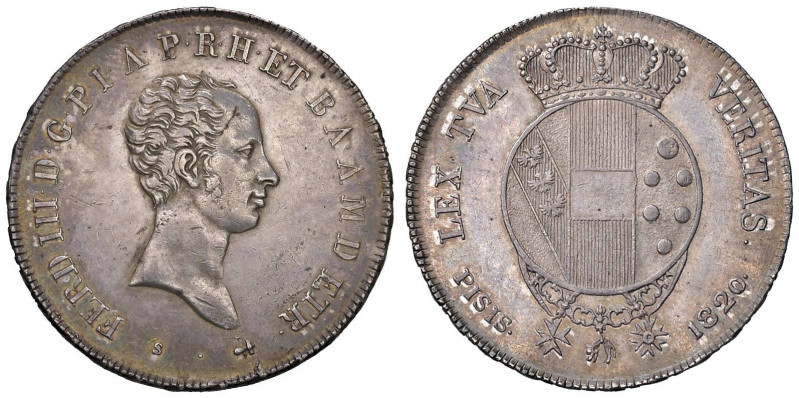 FIRENZE Ferdinando III (1814-1824) Mezzo francescone 1820 - MIR 436/2 AG (g 13,7...