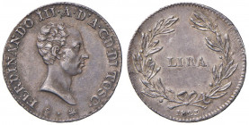 FIRENZE Ferdinando III (1814-1824) Lira 1823 - MIR 438/3 AG (g 3,92) R Bella patina
SPL