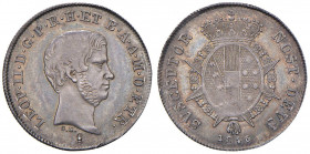 FIRENZE Leopoldo II (1824-1859) Paolo 1846 - MIR 457/4 AG (g 2,64) Piccola frattura del tondello, bella patina
SPL/SPL+