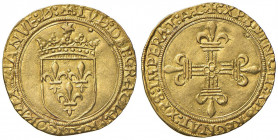 GENOVA Luigi XII (1508-1512) Scudo d’oro del sole - MIR 153 AU (g 3,40) RR Insignificanti graffietti nel campo del D/ ma splendido esemplare
SPL+