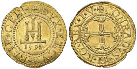 GENOVA Dogi biennali (1528-1797) Quadrupla 1596 sigla I V - MIR manca (comprende i millesimi 1595 e 1597 ma non il 1596) AU (g 13,46) RRRR Frattura de...