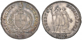 GENOVA Repubblica Ligure (1798-1805) 2 Lire 1798 A. I - MIR 381 AG (g 8,34) RR Ex Nomisma 28, lotto 211 con questa definizione: Una modesta imperfezio...
