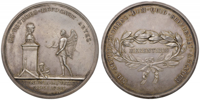GENOVA Repubblica Ligure (1798-1805) Medaglia 1758 (1806) Accademia Ligustica ME...