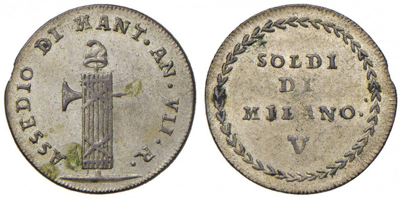 MANTOVA Assedio Austro-russo (1799) 5 Soldi A. VII - MIR 772 MI (g 2,74) R
SPL