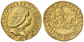 MILANO Ludovico Maria Sforza (1494-1500) Doppio ducato - MIR 228; Crippa 1/B; Ravegnano Morosini 2 AU (g 6,98) RRR Splendido esemplare per una delle e...