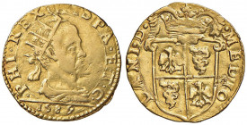 MILANO Filippo II (1556-1598) Doppia 1589 - MIR 301/8 AU (g 6,48)
qBB/BB