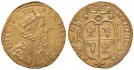 MILANO Filippo III (1598-1621) Quadrupla 1617 - MIR 338/2 AU (g 13,09) RR Minime screpolature al D/ ma ottimo esemplare dal metallo lucente
SPL