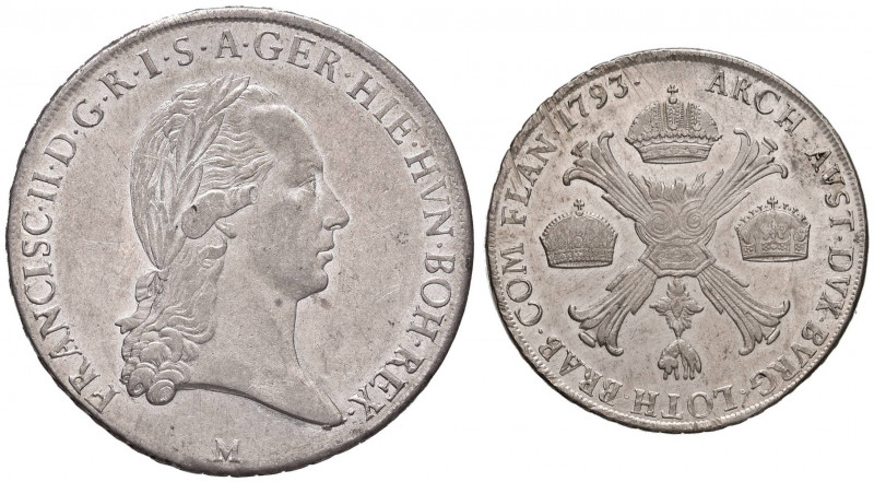 MILANO Francesco II (1792-1796) Crocione 1793 - MIR 472/2 AG (g 29,50) Minimi gr...