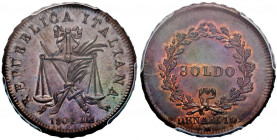 MILANO Repubblica italiana (1802-1805) Progetto del soldo 1804 III - Crippa 19 CU R In slab PCGS SP66BB 352203.66/28050079 
FDC