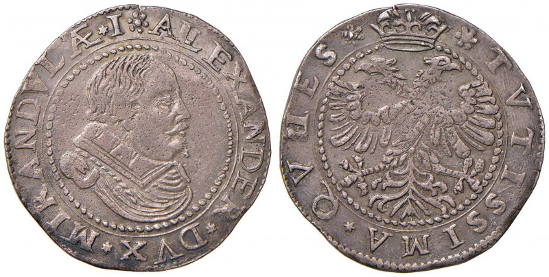 MIRANDOLA Alessandro I Pico (1602-1637) Testone - MIR 539 AG (g 8,22) RRRR Esemp...