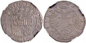 MIRANDOLA Alessandro I Pico (1602-1637) Fiorino - MIR 549 AG (g 4,80) RRR Esemplare di eccezionale qualità. In slab NGC MS65 5887104-074 
qFDC