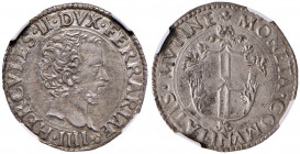 MODENA Ercole II (1534-1559) Bianco a testa nuda - MIR 646 AG (g 4,85) In slab NGC MS63 5887104-075 
qFDC