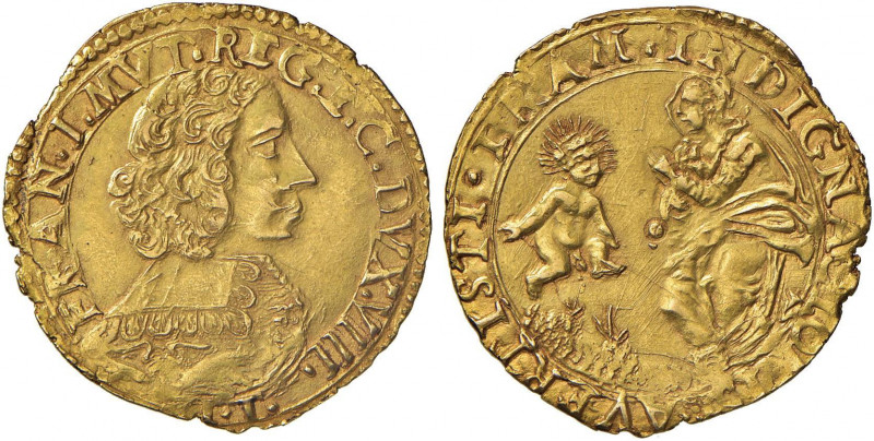 MODENA Francesco I d’Este (1629-1658) Doppia sigla I T - MIR 739/2 AU (g 6,51) R...