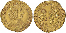 MODENA Francesco I d’Este (1629-1658) Doppia sigla I T - MIR 739/2 AU (g 6,51) RRR Come noto, le doppie con al rovescio la Madonna della Ghiara sono a...