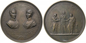 MODENA Francesco V (1846-1859) Medaglia 1842 Matrimonio del principe ereditario con la principessa Aldegonda Augusta Carolina di Baviera celebrato a M...