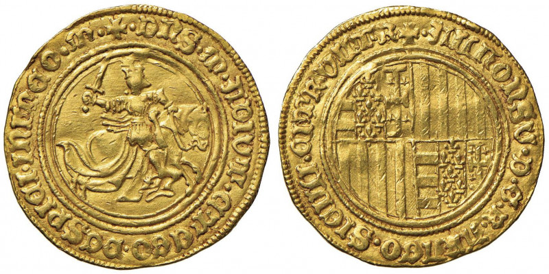 NAPOLI Alfonso I d’Aragona (1442-1458) Ducato e mezzo - MIR 53 AU (g 5,22) R Una...