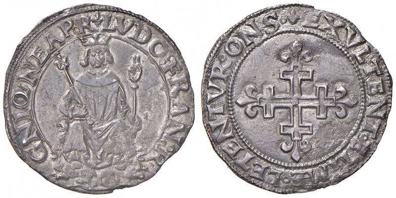 NAPOLI Luigi XII d’Orleans (1501-1503) Carlino - MIR 112 AG (g 3,28) R Lievement...
