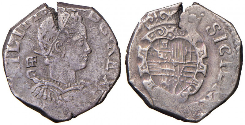 NAPOLI Filippo III (1598-1621) Tarì sigla IAG/G (periodo di coniazione: 1606-160...