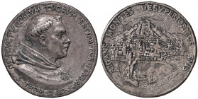 NAPOLI Medaglia 1604 dedicata a San Tommaso d’Aquino proclamato ottavo protettore di Napoli - Busto a d. - R/ Veduta della città di Napoli - cfr. Sici...