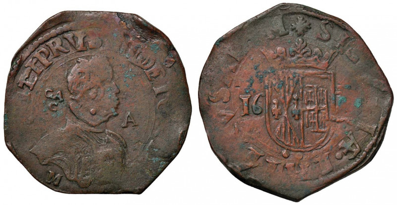 NAPOLI Filippo IV (1621-1665) Grano 1637 sigla GA/C - Magliocca 73 CU (g 10,32) ...