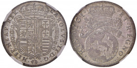 NAPOLI Carlo II (1674-1700) Tarì 1684 - Magliocca 16 AG In slab NGC MS 63 2791842-017. Conservazione eccezionale 
FDC