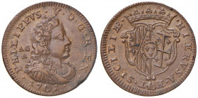 NAPOLI Filippo V (1700-1707) Grano 1701 - Magliocca 78 CU (g 9,51) RR Conservazione eccezionale per questo tipo di moneta
SPL+/FDC