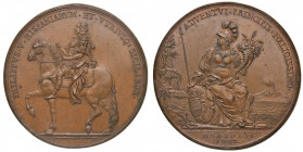 NAPOLI Filippo V (1700-1707) Medaglia 1702 per la visita a Napoli - Opus: A. de Gennaro - Tipo Siciliano 69 AE (g 70,10 - &Oslash; 59 mm) R Minimi gra...