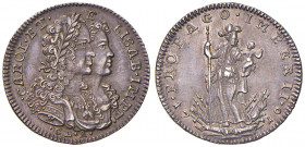 NAPOLI Carlo VI (1711-1734) Tarì 1716 - Magliocca 94 AG (g 4,37) Graffio al D/. Graffi di conio al R/
SPL