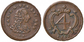 NAPOLI Carlo di Borbone (1734-1759) 4 Cavalli 1757 - Magliocca 174 CU (g 2,00) R 
BB/BB+