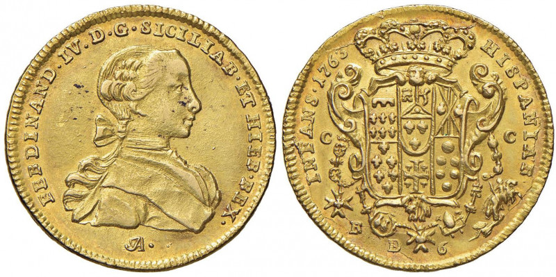 NAPOLI Ferdinando IV (1759-1816) 6 Ducati 1763 FA con punto in monogramma - Magl...