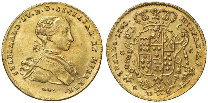 NAPOLI Ferdinando IV (1759-1816) 6 Ducati 1766 sigla DeG - Magliocca 194 AU (g 8...
