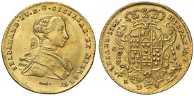 NAPOLI Ferdinando IV (1759-1816) 6 Ducati 1766 sigla DeG - Magliocca 194 AU (g 8,81) 
SPL+/qFDC