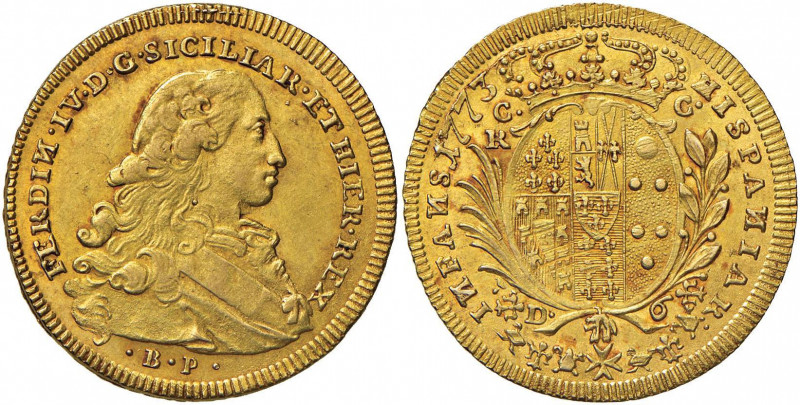 NAPOLI Ferdinando IV (1759-1816) 6 Ducati 1773 sigla CC R - Magliocca 207 AU (g ...