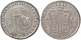 NAPOLI Ferdinando IV (1759-1816) Piastra 1798 - Magliocca 259 AG (g 27,60) Minimi graffietti di conio al R/ 
qFDC/FDC