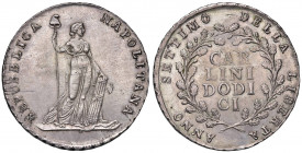 NAPOLI Repubblica napoletana (1799) Piastra A. VII - Magliocca 373 AG (g 27,65) Ottimo esemplare 
qFDC