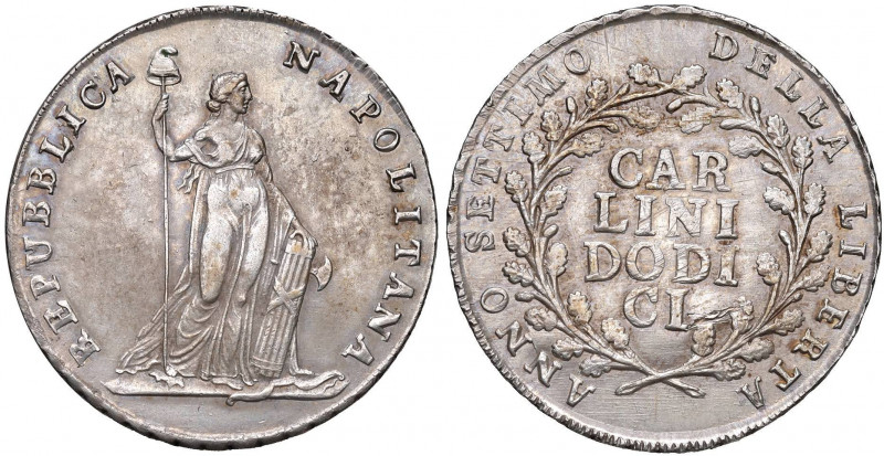 NAPOLI Repubblica napoletana (1799) Piastra A. VII - Magliocca 373 AG (g 27,57) ...
