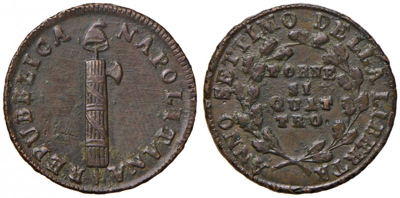 NAPOLI Repubblica napoletana (1799) 4 Tornesi A. VII - Magliocca 376 CU (g 12,07...