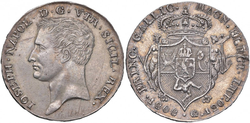 NAPOLI Giuseppe Napoleone (1806-1808) Piastra 1808 - Magliocca 404 AG (g 27,50) ...