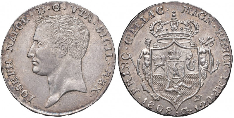 NAPOLI Giuseppe Napoleone (1806-1808) Piastra 1808 - Magliocca 404 AG (g 27,62) ...