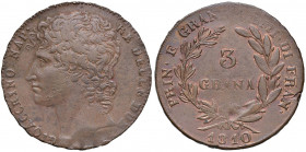 NAPOLI Gioacchino Murat (1808-1815) 3 Grana 1810 - Magliocca 409 CU (g 18,16) Debolezza di conio, tracce di rame rosso, di insolita conservazione per ...