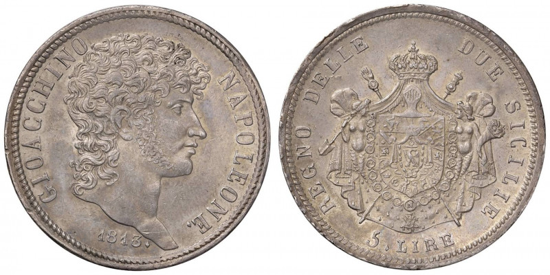 NAPOLI Gioacchino Murat (1808-1815) 5 Lire 1813 - Magliocca 417 AG (g 24,99) Min...