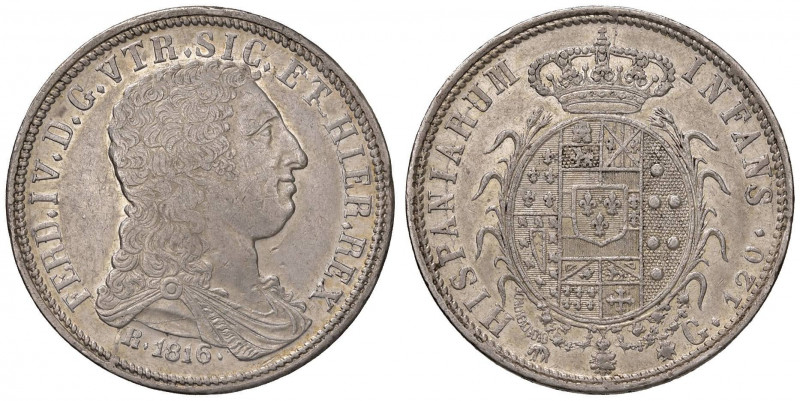 NAPOLI Ferdinando IV (1815-1816) Piastra 1816 Reimpressa - Magliocca 428b AG (g ...