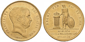 NAPOLI Francesco I (1825-1830) 30 Ducati 1825 - Magliocca 462 (indicato R/3) AU (g 37,88) RRR Superbo esemplare per questo tipo di moneta, fondi ancor...