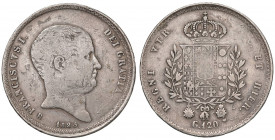 NAPOLI Francesco I (1825-1830) Piastra 1825 reimpressa - Magliocca 467a AG (g 27,24) RRR Graffietti e colpetti diffusi 
MB/MB+