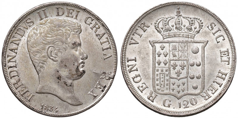NAPOLI Ferdinando II (1830-1859) Piastra 1834 - Magliocca 539 AG (g 27,57) Depos...