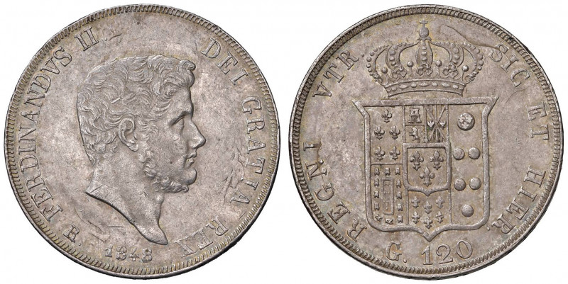 NAPOLI Ferdinando II (1830-1859) Piastra 1848 reimpressa - Magliocca 556a AG (g ...