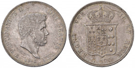 NAPOLI Ferdinando II (1830-1859) Piastra 1848 reimpressa - Magliocca 556a AG (g 27,18) RRR 
qSPL/SPL